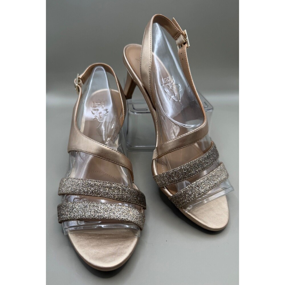 Naturalizer Taimi Slingback Gold Pearl Glitter Dress Sandal Heels Size 8.5N